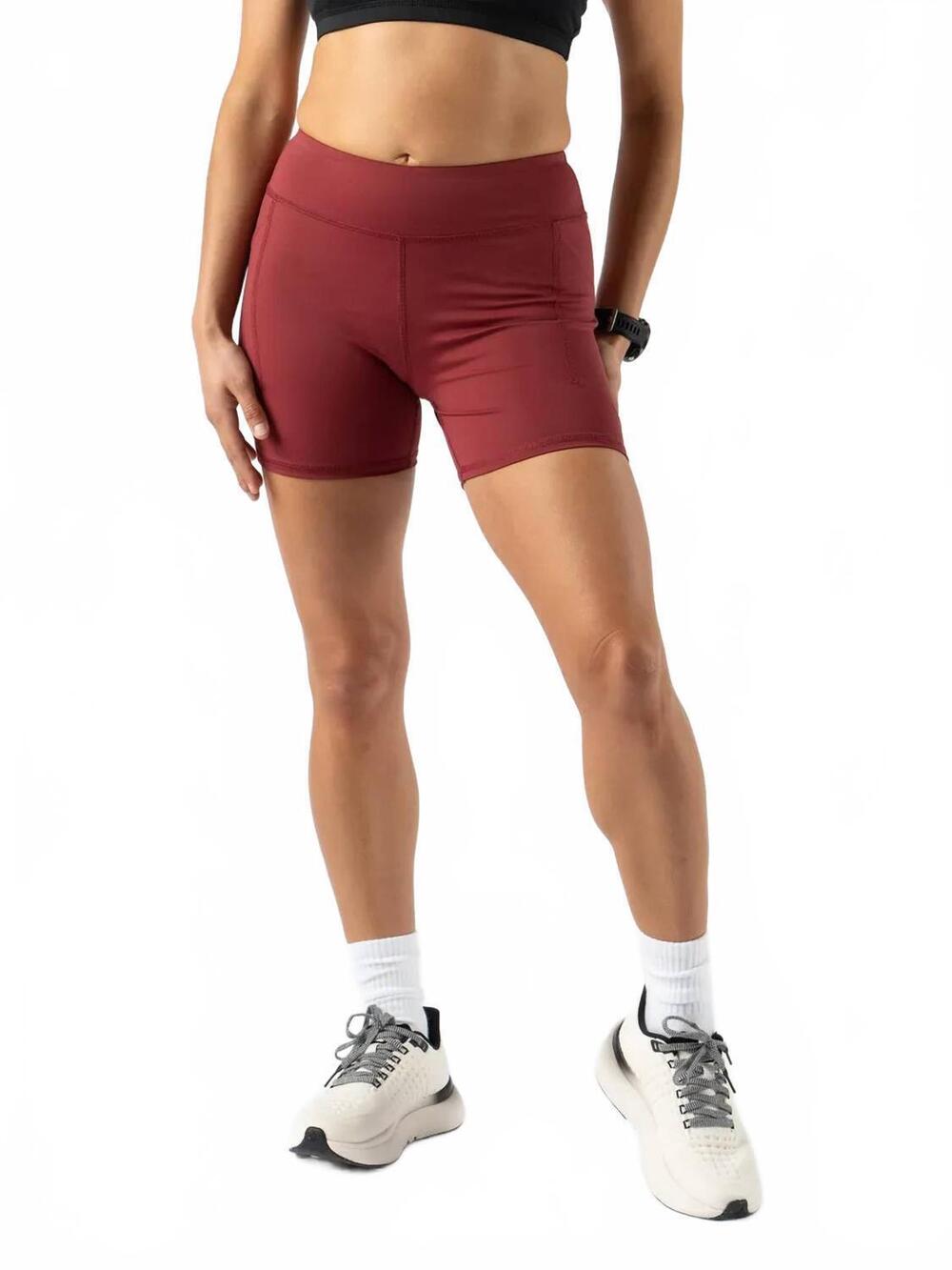 NEW RABBIT speed leggy athletic shorts in ruby